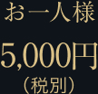 お一人様 5,000円(税別)